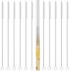 12-Pack Long Straw Cleaner Brush Set - Flexible Stainless Steel Handle for Reusable Straws, Durable, Rust Resistant and Portable Straw Brush Cleaner Bendable for Home & Travel view 1