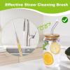 12-Pack Long Straw Cleaner Brush Set - Flexible Stainless Steel Handle for Reusable Straws, Durable, Rust Resistant and Portable Straw Brush Cleaner Bendable for Home & Travel view 4