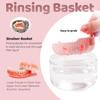 Denture Case, Leak Proof Denture Bath Cup for Travel, Pink Denture Container Cups for Soaking Full & Partial Dentures, Retainers, Mouth Guard with Denture Cleaner Brush, Aligner Removal Tool view 2