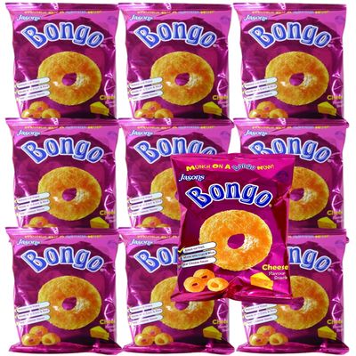 Bongo Puffs Snacks - Delicious & Cheesy (Value Pack Of 10 x 28g) Favorite Snack Of The Pacific Islanders, Made with Unique Cheddar Cheese Flavor