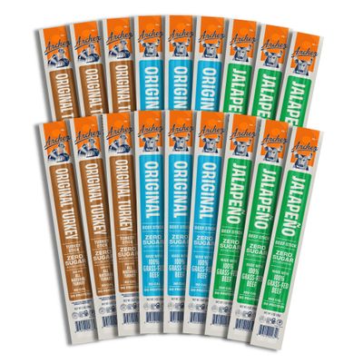 Archer Jerky Beef & Turkey Jerky Sticks - All Natural Beef & Turkey Sticks, Protein Snack for People, On the Go Protein, Gluten Free, Keto, Original Flavor - 1oz (Pack of 18)