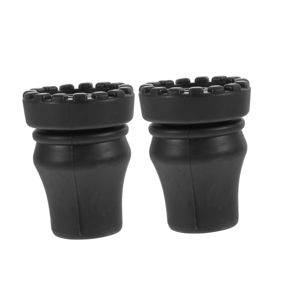 DECOMELODY 2pcs Trekking Pole Foot Covers - Shockproof Pads for Hiking Sticks Outdoor Crutch Foot Protectors Inner Easy Installation for Stability Rough