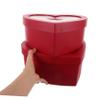 Didiseaon 2pcs Heart Shaped Boxes Window 1 Large 1 Small Red Floral Boxes for Valentine's Day Weddings Birthdays Empty Candy Perfume Packaging view 3