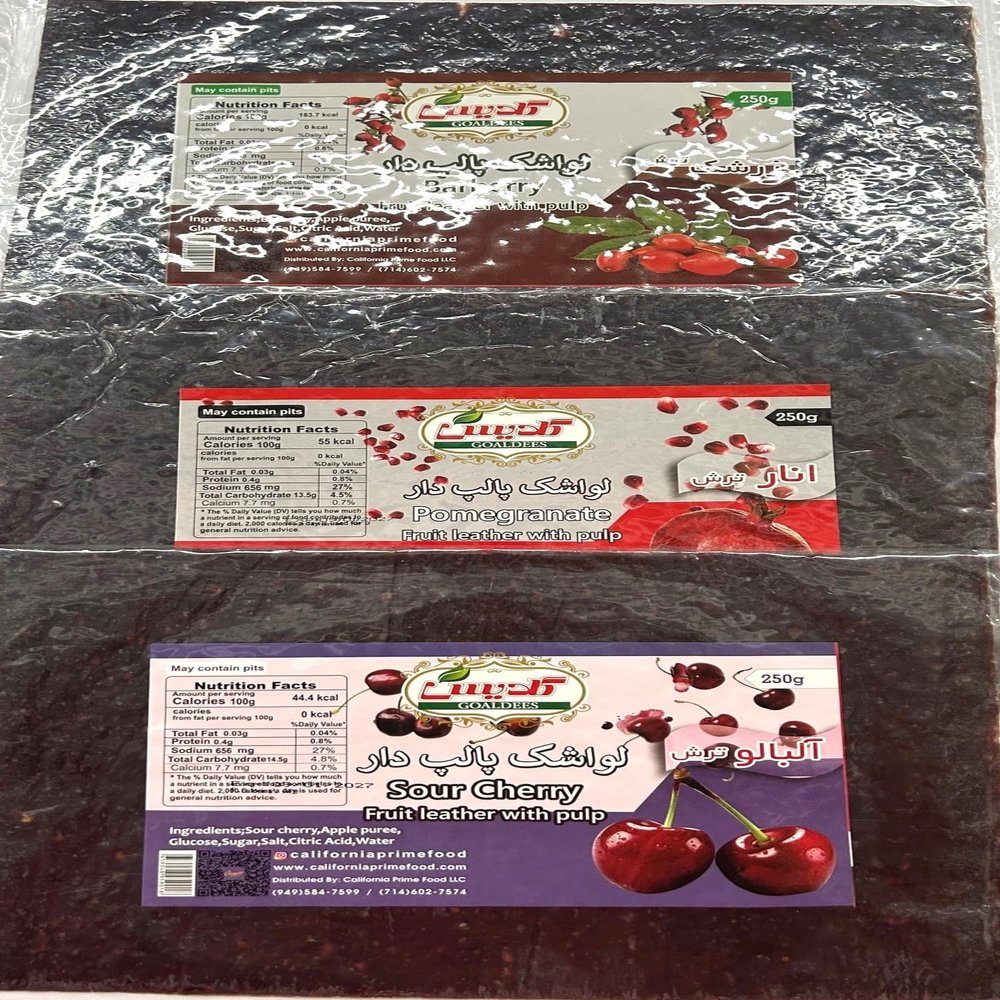 Lavashak/Pomegranate, Sour Cherry and Barberry Fruit Leather Large Fruit With Pulp (8.8 Oz) (Lavashak) pack of 3
