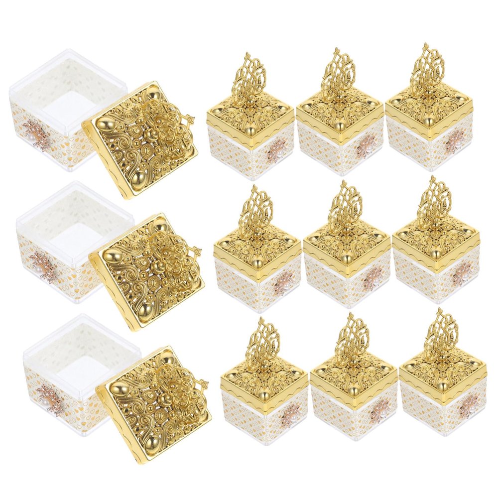 ABOOFAN 12Pcs Elegant Wedding Candy Boxes Decorative Treat Containers for Parties Showers and Special Events for Jewelry and Favors