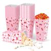 20Pcs Pink Bow Strawberry Popcorn Boxes, Bows Berry Sweet Party Paper Popcorn Candy Goodies Gift Bag for Girls Trendy Berry First Birthday Baby Shower Bachelorette Graduation Party Favor Supplies, L view 1