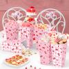 20Pcs Pink Bow Strawberry Popcorn Boxes, Bows Berry Sweet Party Paper Popcorn Candy Goodies Gift Bag for Girls Trendy Berry First Birthday Baby Shower Bachelorette Graduation Party Favor Supplies, L view 2
