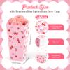 20Pcs Pink Bow Strawberry Popcorn Boxes, Bows Berry Sweet Party Paper Popcorn Candy Goodies Gift Bag for Girls Trendy Berry First Birthday Baby Shower Bachelorette Graduation Party Favor Supplies, L view 3