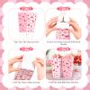 20Pcs Pink Bow Strawberry Popcorn Boxes, Bows Berry Sweet Party Paper Popcorn Candy Goodies Gift Bag for Girls Trendy Berry First Birthday Baby Shower Bachelorette Graduation Party Favor Supplies, L view 4