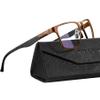 ANYLUV Carbon Fiber Reading Glasses for Men Women, Blue Light Blocking Computer Readers, Anti Glare Spring Hinge Brown (everyday Protection) +0 view 1