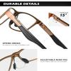 ANYLUV Carbon Fiber Reading Glasses for Men Women, Blue Light Blocking Computer Readers, Anti Glare Spring Hinge Brown (everyday Protection) +0 view 4