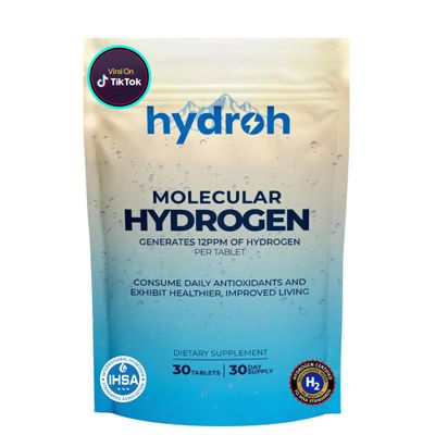 Hydrogen Water Tablets, Molecular Hydrogen Tablets for Drinking Water, Antioxidant-Rich, Supports Brain Energy & Health - Quick-Dissolving - Unflavored H2 Tabs - (30-Day Supply)