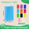 PATIKIL 9.5x3.2x5.1 Inch Party Favor Paper Bags, 24 Pcs Kraft Paper Goodie Gift Lunch Treat Bags Party Supplies for Wedding Birthday Halloween Graduation, Light Blue view 2