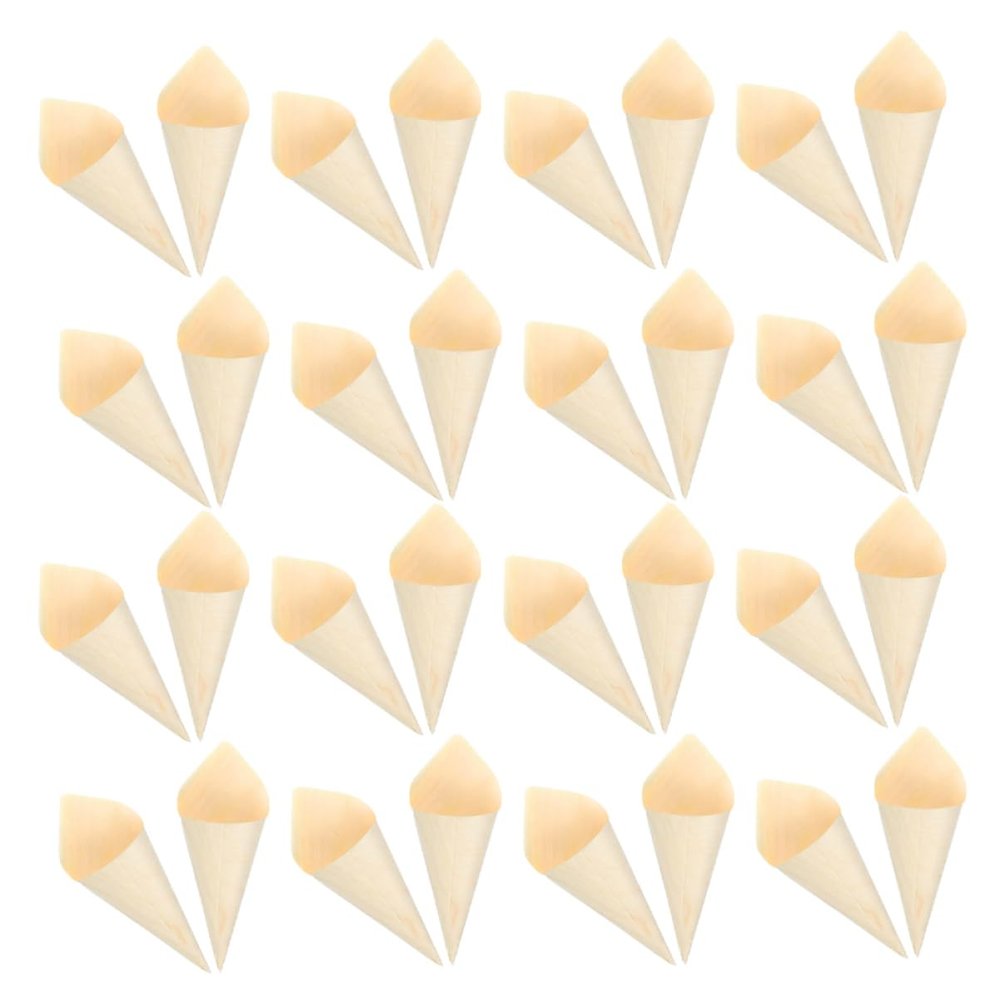 FELTECHELECTR 50pcs Miniature Ice Cream Cones Versatile Holders for Charcuterie Parties and Wedding Decor