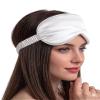 [1 Pack] QSYW Sleep Masks, Satin Eye Mask for Sleeping - Silky Eye Masks Bulk with Storage Bag & Elastic Strap, White view 2