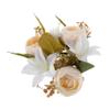 BIUDECO Elegant Artificial Flower Candle Wreath European Style Decorative Centerpiece for Weddings Home Decor and Dining Tables Realistic Rose and Eucalyptus Design Soft view 1