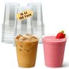100 Pack 16 oz Clear Plastic Cups, 16oz Disposable Iced Cold Coffee Cups, Sturdy Recylable Drinking Cup for Milkshake, Smoothie, Cocktail, Cold Drinks, Plastic Tumblers Wine Glasses for Wedding Party view 1