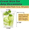 100 Pack 16 oz Clear Plastic Cups, 16oz Disposable Iced Cold Coffee Cups, Sturdy Recylable Drinking Cup for Milkshake, Smoothie, Cocktail, Cold Drinks, Plastic Tumblers Wine Glasses for Wedding Party view 2