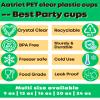 100 Pack 16 oz Clear Plastic Cups, 16oz Disposable Iced Cold Coffee Cups, Sturdy Recylable Drinking Cup for Milkshake, Smoothie, Cocktail, Cold Drinks, Plastic Tumblers Wine Glasses for Wedding Party view 3