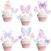 87 Pcs Pink Butterfly Birthday Party Cupcake Topper Decorations for Spring Butterfly Girls Baby Shower 1st 2nd 3rd 4th 5th Birthday Party Cake Supplies Favors view 2