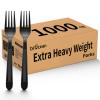 1000 Count Extra Heavy Duty Plastic Forks Black Disposable Forks Premium Bulk Plastic Forks Heavy Duty Plastic Silverware for Parties, Family Gatherings view 1