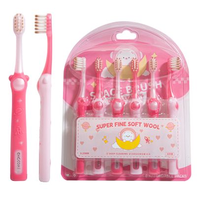 LCKAE 6PCS Astronaut Kids Toothbrush | 3-Sided 360 Cleaning | Ages 3-10 | BPA-Free
