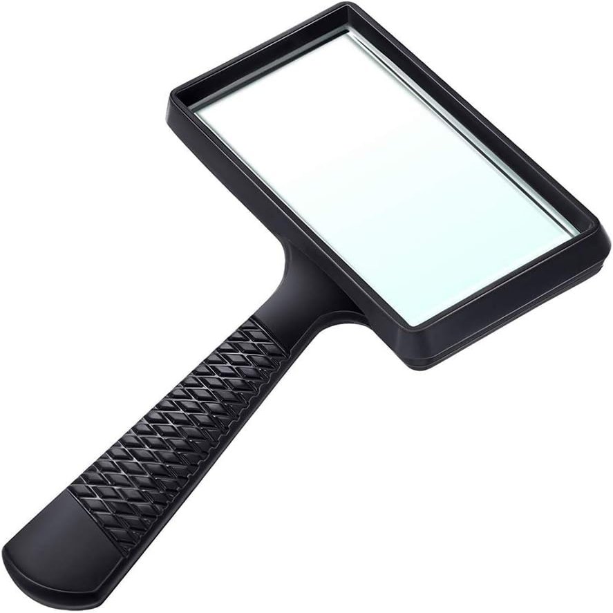 10X Handheld Reading Magnifier, Magnifying Glass, 100mm Distortion Free with Non-Slip Handle Shatterproof Magnifying Mirror, for Reading Repair Observation