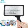10X Handheld Reading Magnifier, Magnifying Glass, 100mm Distortion Free with Non-Slip Handle Shatterproof Magnifying Mirror, for Reading Repair Observation view 3