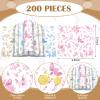 Feifeiya 200 Pcs Floral Wax Paper Sheet for Food Chinoiserie Bird Deli Paper Waterproof Sandwich Wrapping Greaseproof Food Basket Liners for Picnic Party Kitchen Supply, 9.8 x 8.7inch (Floral,Mixing) view 2