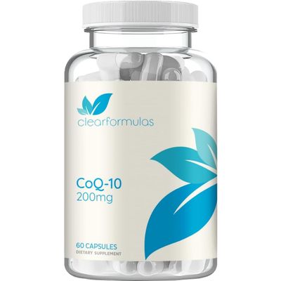 Clear Formulas Quick Absorption CoQ10 200mg - Coenzyme Q10 200mg Potent Antioxidant for Heart Energy and Aging Support - High Stability CoQ10 Ubiquinone Capsules - Made in a cGMP US Lab (60 Servings)