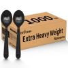 1000 Count Plastic Spoons Heavy Duty Disposable Spoons Black Extra Heavyweight Plastic Spoons Bulk Cutlery for Parties, Family Gatheringsicnic view 1