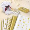 120 Sheets Gold Tissue Paper for Gift Bags 20 x 14 Inch Metallic Gold White Tissue Paper with Dots Stripes for Cheer Bags Father's Day DIY Crafts Wedding Anniversary Decorations view 4