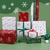 WRAP STORM Reversible Christmas Wrapping Paper 3 Rolls (17" x 120") Gift Wrap with 6 Holiday Designs: Santa, Trees, Snowflakes & Festive Dots view 4