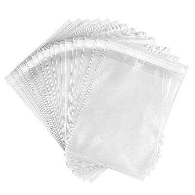 100 Pcs 4.75 x 6.5 Inch Clear Self Sealing Cello Bags, Resealable Plastic Sleeves for Bakery Treats Cookies Candy Cards Crafts (4.5x5.5 inch)