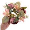 Amosfun Artificial Rose Candle Wreath Floral Candle Eucalyptus Leaves for Wedding Home and Dining Table Decor Lightweight Versatile Centerpiece for Various Occasions view 4
