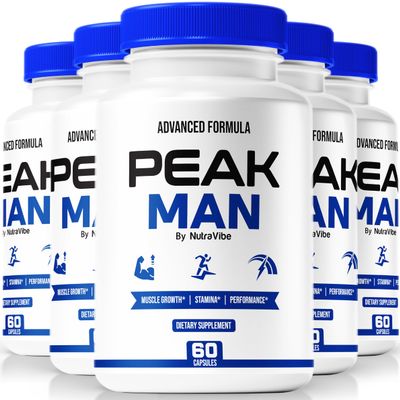 (5 Pack) Peak Man Capsules for Men, Official PeakMan Male Formula with All-Natural Ingredients to Help Support Stamina, Performance, and Daily Energy, Premium Easy-to-Take Pills (300 Capsules)