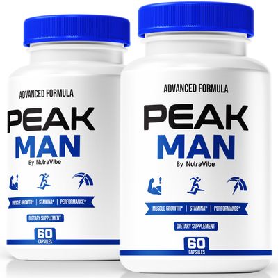 (2 Pack) Peak Man Capsules for Men, Official PeakMan Male Formula with All-Natural Ingredients to Help Support Stamina, Performance, and Daily Energy, Premium Easy-to-Take Pills (120 Capsules)