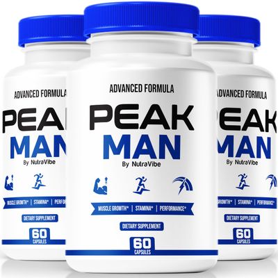 (3 Pack) Peak Man Capsules for Men, Official PeakMan Male Formula with All-Natural Ingredients to Help Support Stamina, Performance, and Daily Energy, Premium Easy-to-Take Pills (180 Capsules)