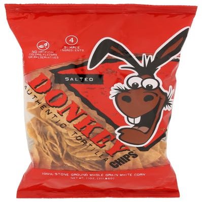 Donkey Chips Tortilla Chips Salted 11 oz (Pack of 12)