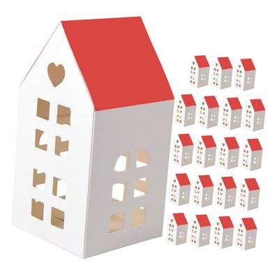 PRETYZOOM 20pcs House Shaped Candy Boxes Favor Boxes for Christmas Parties and Weddings Festive Paper for and Decorations