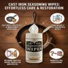 Cookware Care Cast Iron Seasoning Oil Wipes, 50 Wipes, Made in USA with Grapeseed Oil for Cast Iron Skillet, Blackstone Griddle (1 pack) view 4