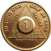 1 Month AA Medallion Traditional Design Metal Sobriety Chip 30 Day Gift Serenity Prayer Back view 1
