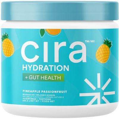 Cira Hydration + Gut Health Powder (45 Servings) - Electrolyte Drink Mix with Prebiotics & Probiotics for Digestion, Hydration & Recovery - Naturally Flavored with Stevia - Pineapple Passionfruit