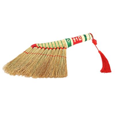 UTHCLO Chinese Handmade Straw Broom Small Whisk Broom for Asian Home Indoor Dust Cleaner Large Bales Ergonomic Handle Short Handle Home Office Cleaning Tool