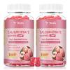 2 Pack Calcium Citrate Gummies 1200 mg - Calcium Supplements for Women with Vitamin D3 & K2,Magnesium,Zinc - Sugar Free Calcium Gummies for Bone & Teeth & Immune Support- Peach Flavor view 1