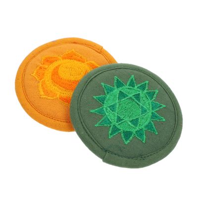 FUNOMOCYA 2pcs Embroidered Teapot Cushion Sound Bowl Mat Prop Buddhist Ritual Pad Decorative Yoga Mat Pad