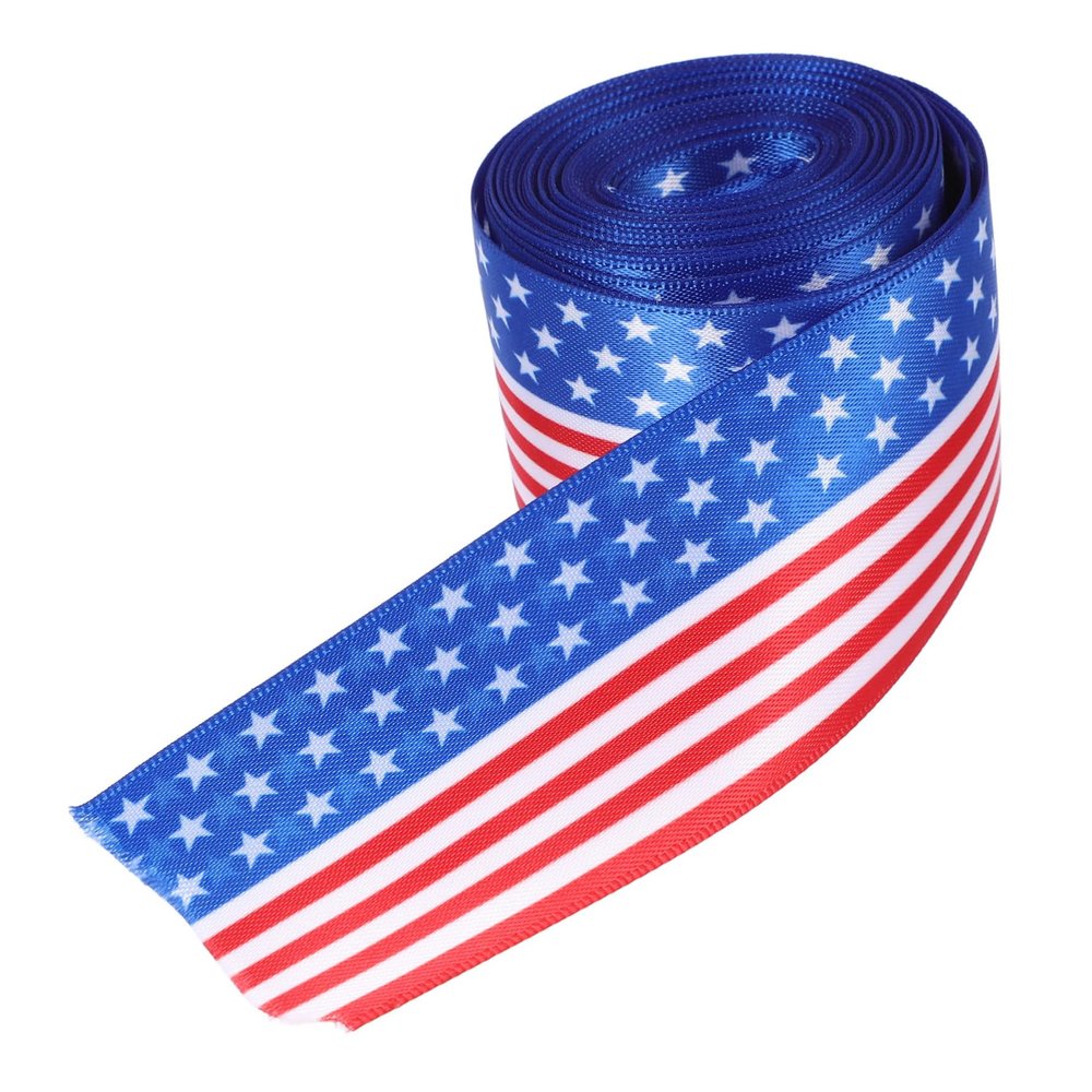 Angoily 1roll Patriotic Craft Ribbon for Independence Day Multi-use and Decor for Wrapping Craft Making and Party Decorations Yards