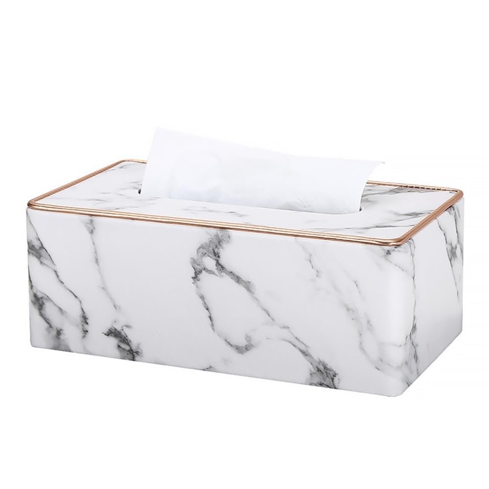 Tissue Box Holder Tissue Box Marble Texture Napkin Paper Drawer Box for Hotel Restaurant Decorative Napkin Holder