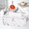 Tissue Box Holder Tissue Box Marble Texture Napkin Paper Drawer Box for Hotel Restaurant Decorative Napkin Holder view 4