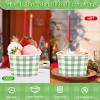 120 Pcs Gingham Paper Cups 12 oz Disposable Green Paper Dessert Snack Bowls Sage Green Gingham Ice Cream Cups Food Yogurt Cup Containers for Hot or Cold Food Soup CandiesBirthday Wedding Bride Shower view 3